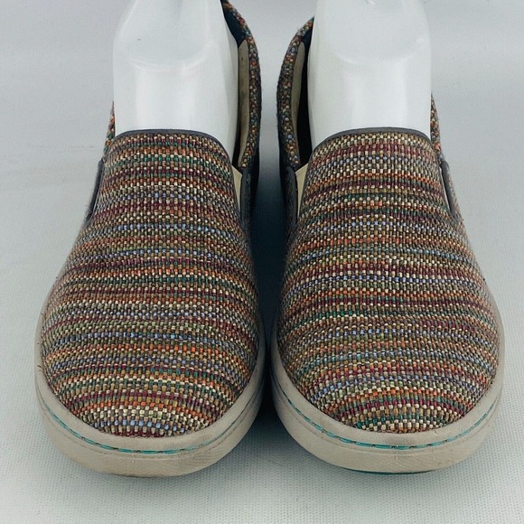 Womens 38 US 7.5-8 Dansko Belle Slip‎ On Sneakers Textured Canvas Striped Shoes - Picture 3 of 11